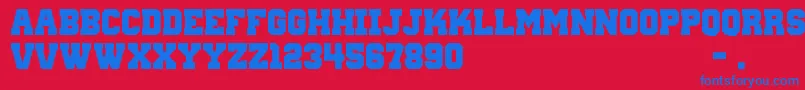 WantedM54 Font – Blue Fonts on Red Background