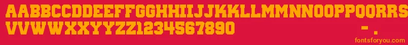 WantedM54 Font – Orange Fonts on Red Background