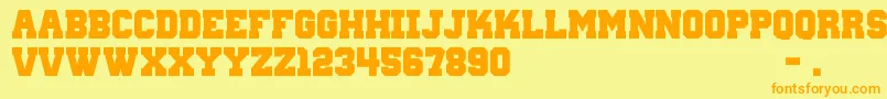 WantedM54 Font – Orange Fonts on Yellow Background