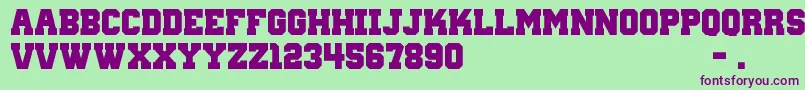 WantedM54 Font – Purple Fonts on Green Background