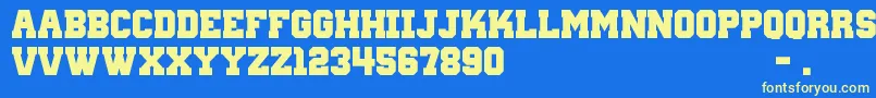 WantedM54 Font – Yellow Fonts on Blue Background