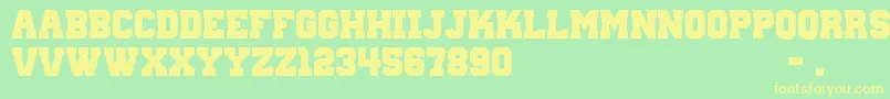 WantedM54 Font – Yellow Fonts on Green Background
