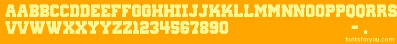 WantedM54 Font – Yellow Fonts on Orange Background