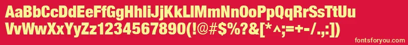 SanscondlhBold Font – Yellow Fonts on Red Background