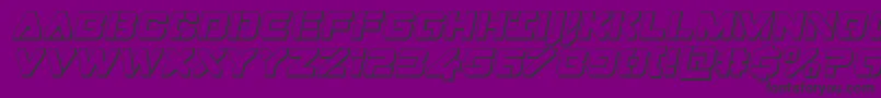 Dominojack3Dital-fontti – mustat fontit violetilla taustalla