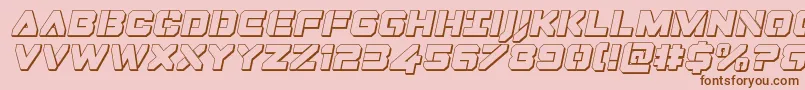 Dominojack3Dital-Schriftart – Braune Schriften auf rosa Hintergrund