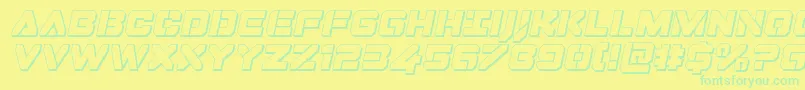 Dominojack3Dital Font – Green Fonts on Yellow Background