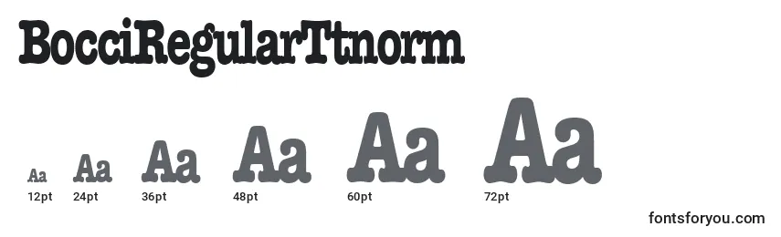 BocciRegularTtnorm Font Sizes