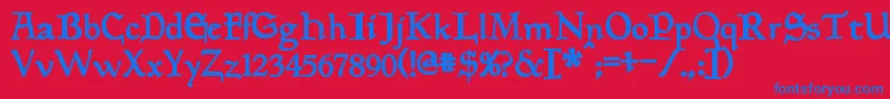 PlanewalkerBold Font – Blue Fonts on Red Background