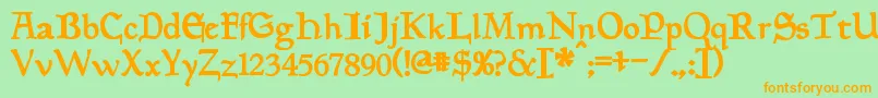 PlanewalkerBold Font – Orange Fonts on Green Background