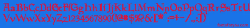 PlanewalkerBold Font – Red Fonts on Blue Background