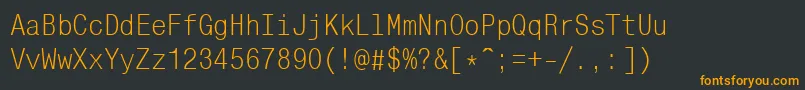 Fonte Monocondensedctt – fontes laranjas em um fundo preto