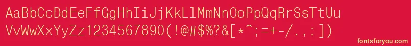 Monocondensedctt Font – Yellow Fonts on Red Background