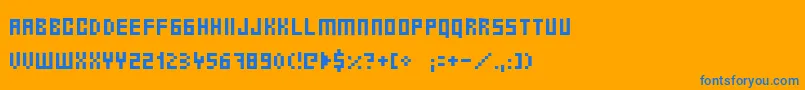 フォントErnest – オレンジの背景に青い文字