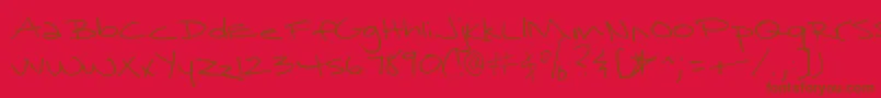 SurrenderedHeart Font – Brown Fonts on Red Background