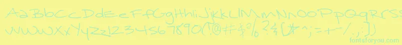 fuente SurrenderedHeart – Fuentes Verdes Sobre Fondo Amarillo