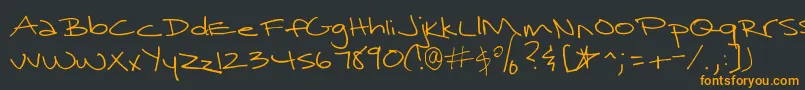 SurrenderedHeart Font – Orange Fonts on Black Background