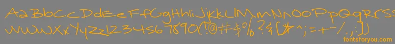 SurrenderedHeart Font – Orange Fonts on Gray Background