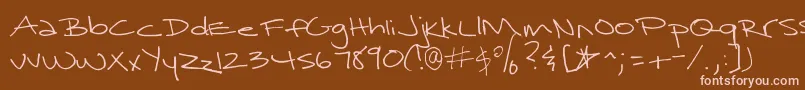 SurrenderedHeart Font – Pink Fonts on Brown Background
