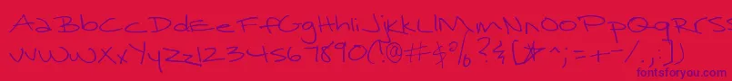SurrenderedHeart-Schriftart – Violette Schriften auf rotem Hintergrund