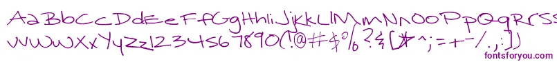 Шрифт SurrenderedHeart – фиолетовые шрифты на белом фоне