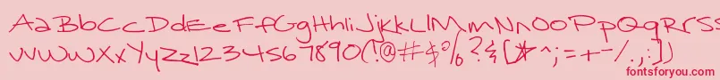 SurrenderedHeart Font – Red Fonts on Pink Background