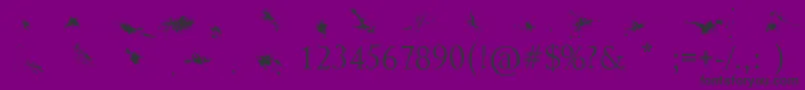 Fonte Splatter – fontes pretas em um fundo violeta