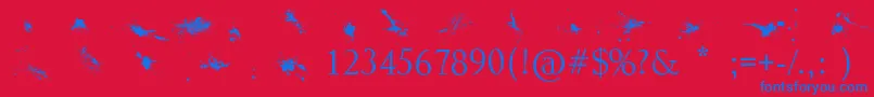 Splatter Font – Blue Fonts on Red Background