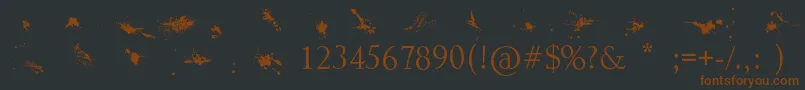 Splatter Font – Brown Fonts on Black Background