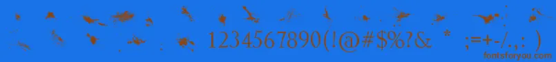 Splatter Font – Brown Fonts on Blue Background