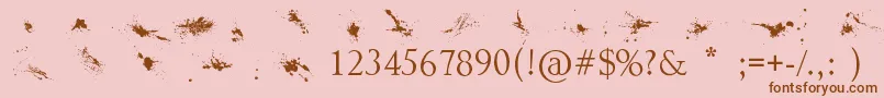 Splatter Font – Brown Fonts on Pink Background