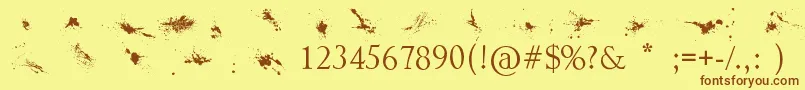 Splatter Font – Brown Fonts on Yellow Background