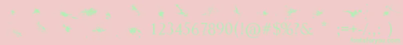 Splatter Font – Green Fonts on Pink Background