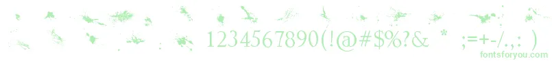 Splatter Font – Green Fonts on White Background