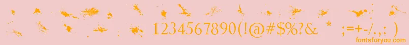 Splatter Font – Orange Fonts on Pink Background