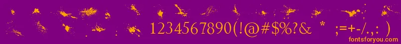 Splatter Font – Orange Fonts on Purple Background