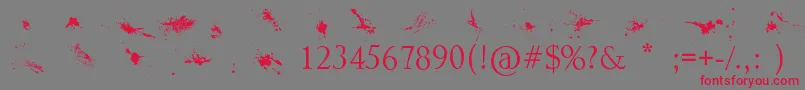 Splatter Font – Red Fonts on Gray Background