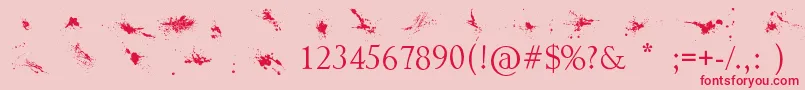 Splatter Font – Red Fonts on Pink Background