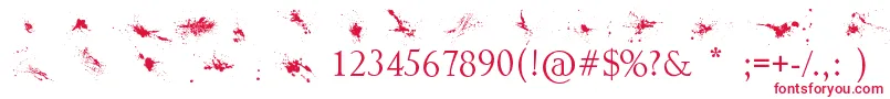 Splatter-Schriftart – Rote Schriften auf weißem Hintergrund