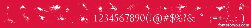 Splatter Font – White Fonts on Red Background