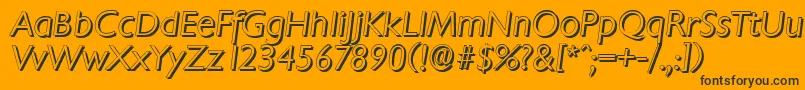 ChantillyshadowLightItalic Font – Black Fonts on Orange Background