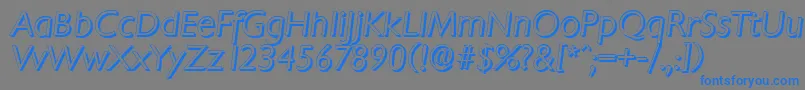 ChantillyshadowLightItalic Font – Blue Fonts on Gray Background