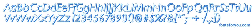 Шрифт ChantillyshadowLightItalic – синие шрифты