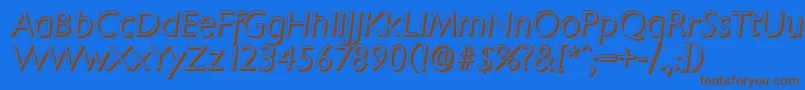 ChantillyshadowLightItalic-Schriftart – Braune Schriften auf blauem Hintergrund