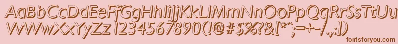 Шрифт ChantillyshadowLightItalic – коричневые шрифты на розовом фоне