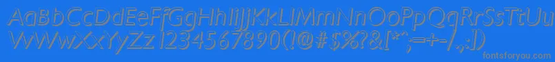 ChantillyshadowLightItalic-Schriftart – Graue Schriften auf blauem Hintergrund