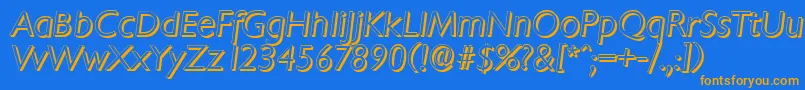 ChantillyshadowLightItalic Font – Orange Fonts on Blue Background