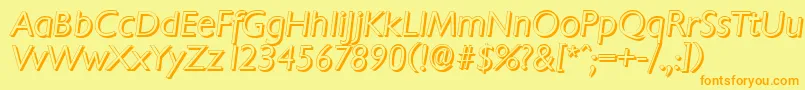 ChantillyshadowLightItalic Font – Orange Fonts on Yellow Background