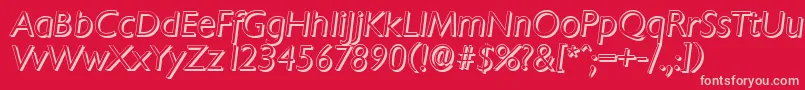 Шрифт ChantillyshadowLightItalic – розовые шрифты на красном фоне