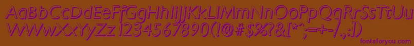 ChantillyshadowLightItalic Font – Purple Fonts on Brown Background